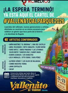 Otto Serge, Beto Zabaleta, Elder Dayán, Los Diablitos y Ana del Castillo encabezan la tercera edición de Vallenato al Parque