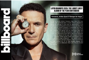 «Antes Que El Tiempo Se Vaya» de Fonseca entre las predicciones para «Álbum del Año»