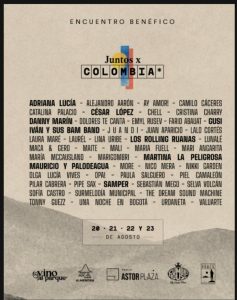 Juntos x Colombia: así será el encuentro benéfico por los damnificados del terremoto