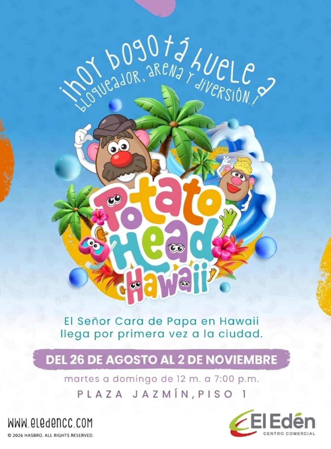 El Edén Centro Comercial, en alianza con Hasbro, trae por primera vez a Bogotá la experiencia oficial de Señor Cara de Papa