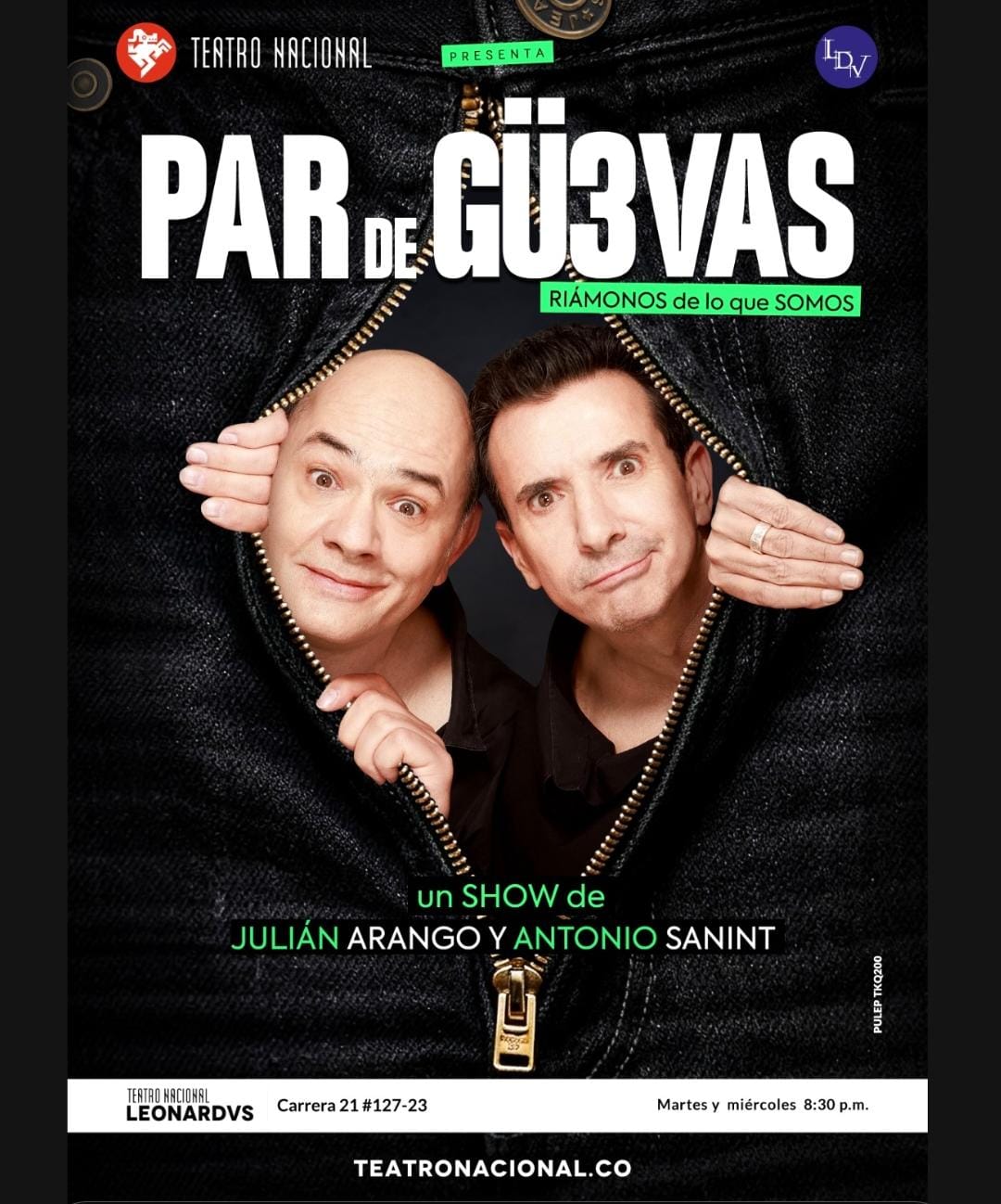 Antonio Sanint y Julián Arango regresan al escenario del Teatro Nacional: humor, complicidad y verdades incómodas